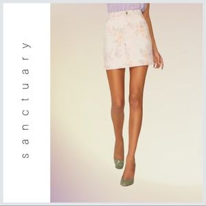 Sanctuary "Ryan" Floral Print Denim Mini Skirt NWT